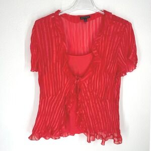 Vintage Fashion Bug Babydoll Cardigan Cami Set 1X Pleated Feminine Date Work Y2K